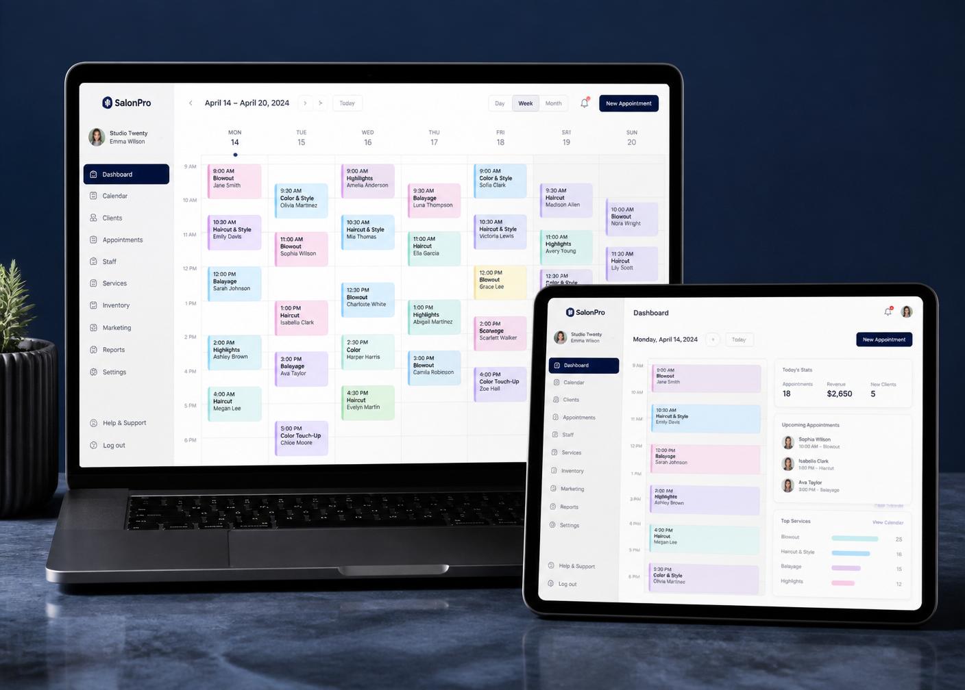Zakazhi salon management dashboard